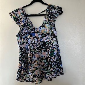 BCBGeneration floral ruffle top